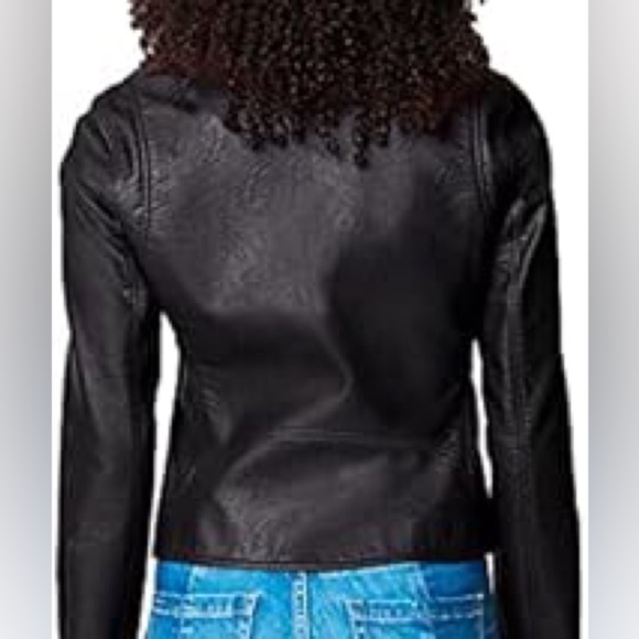 Blank NYC Moto Jacket Women’s Small Black Vegan Faux Leather Grunge Zippers Goth - Picture 13 of 17